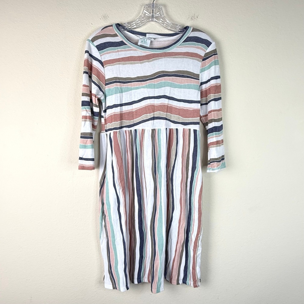 The Mint Julep Dress Womens Small Striped Babydoll Multi Color Boho